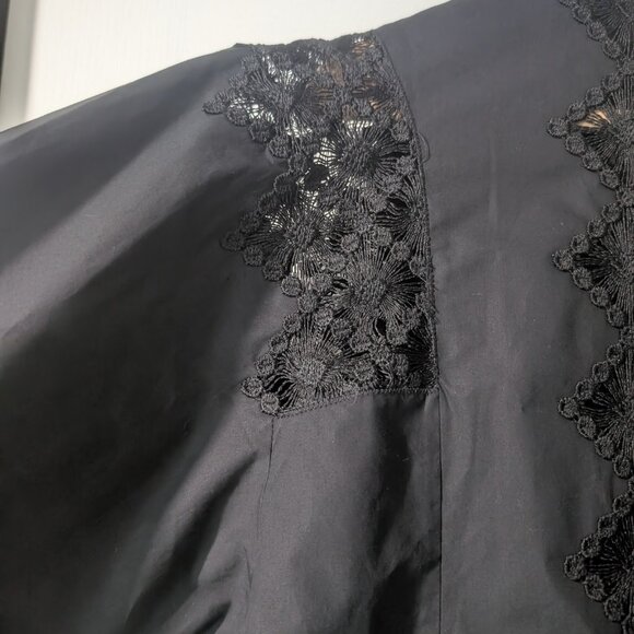 NEW! Sandro Paris | Black top with Guipure Lace Inserts - Picture 7 of 14